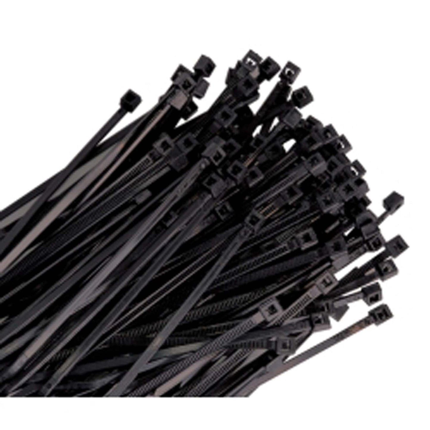 7" Long Heavy Duty Black Nylon Ties, with 50 lb Tensile Strength, 100/pk alt 0
