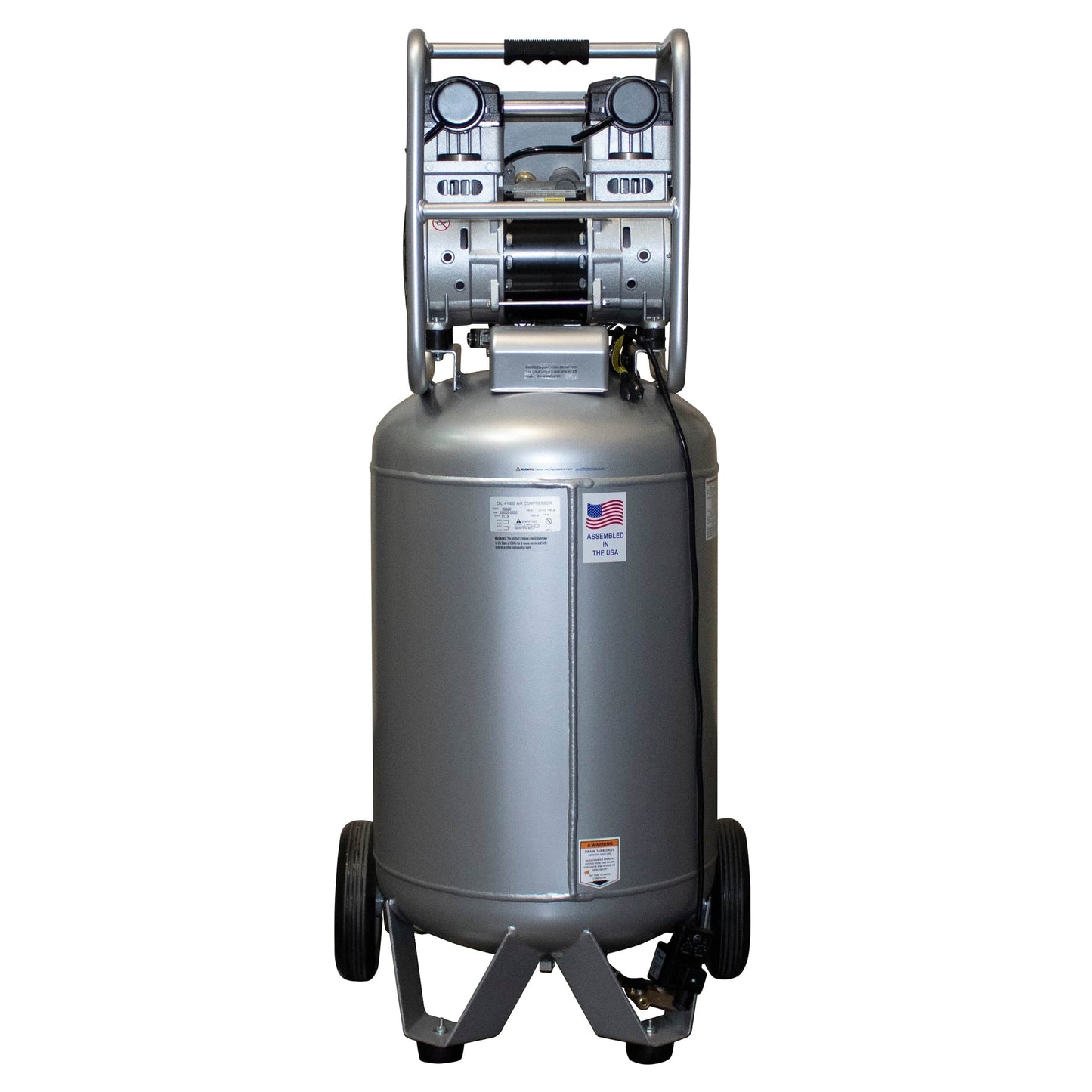 2HP 220V 20 Gallon Oil-Free Steel Tank Air Compressor with Auto Drain Valve alt 0
