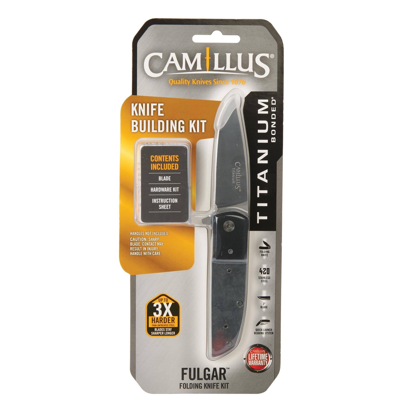 Fulgar Liner Lock Pocketknife for Hunting and Fishing - 6-7/8" - Unfinished Kit alt 0