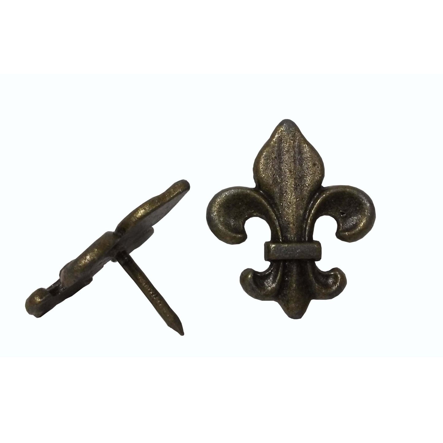 Large Fleur-de-lis Clavo Decorative Nail, 4-Pack, Brass Oxid alt 0