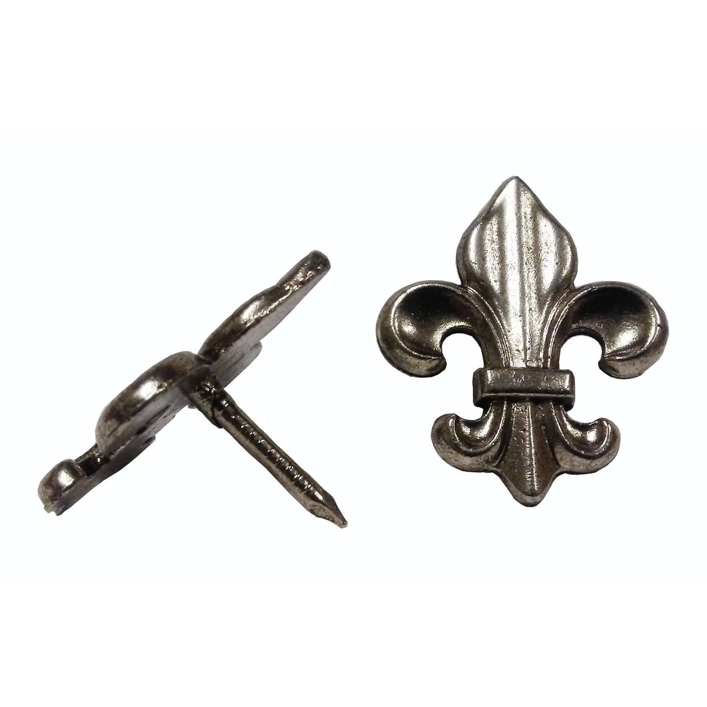 Large Fleur-de-lis Clavo Decorative Nail, 4-Pack, Nickel Oxi alt 0
