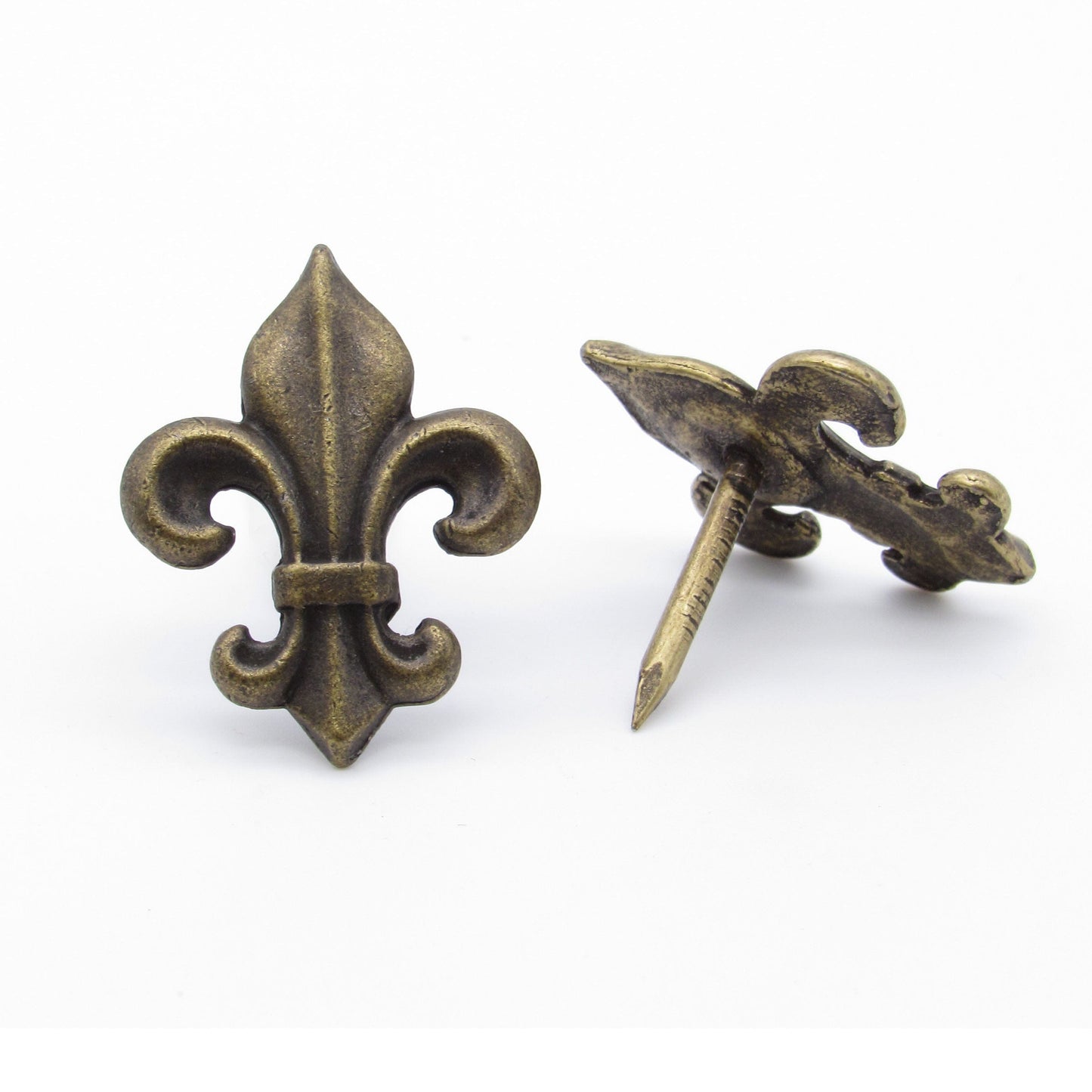 Small Fleur-de-lis Clavo Decorative Nail, 4-Pack, Brass Oxid alt 0