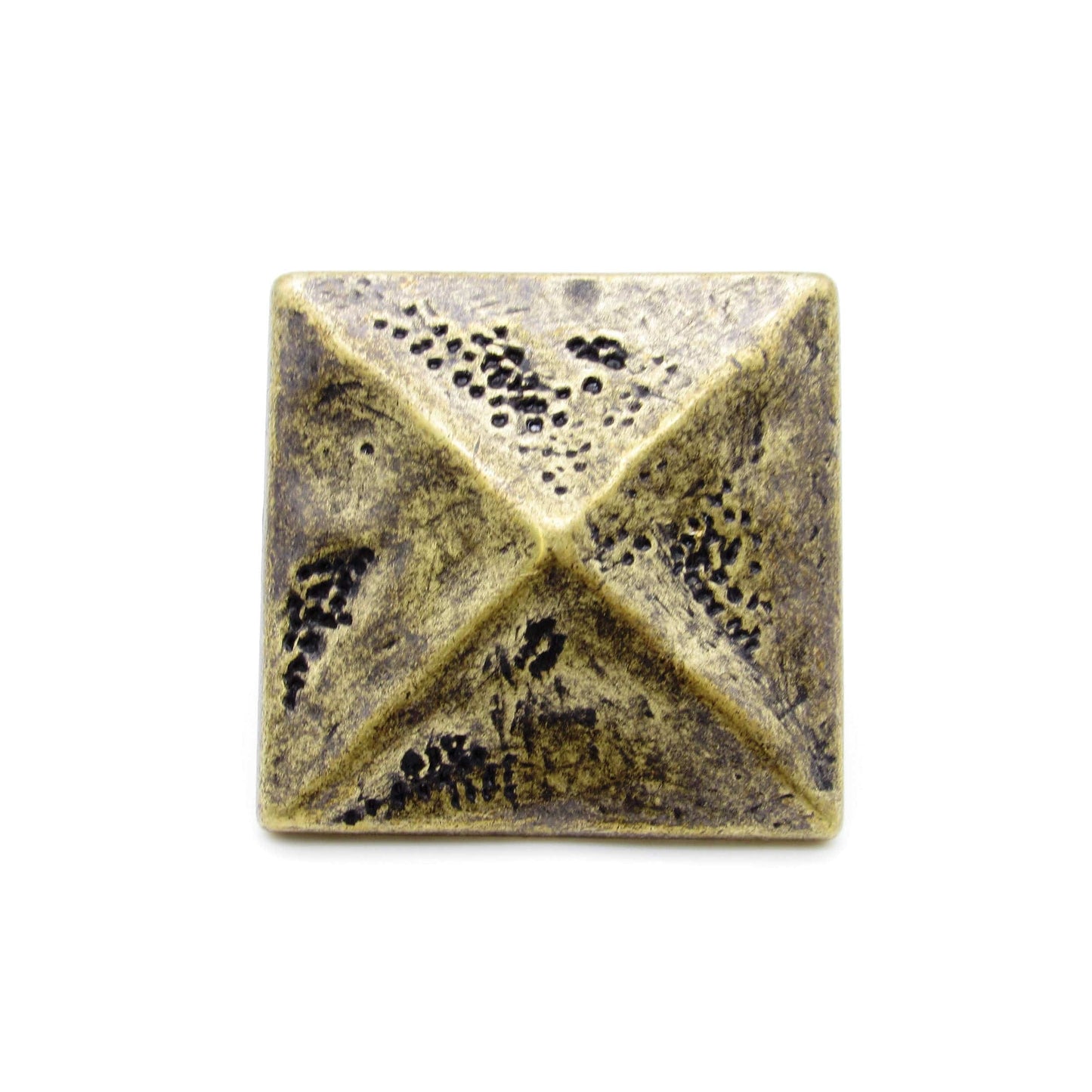 Square 1-3/8" Pyramid Clavo Decorative Nail, 8-Pack, Brass O alt 0