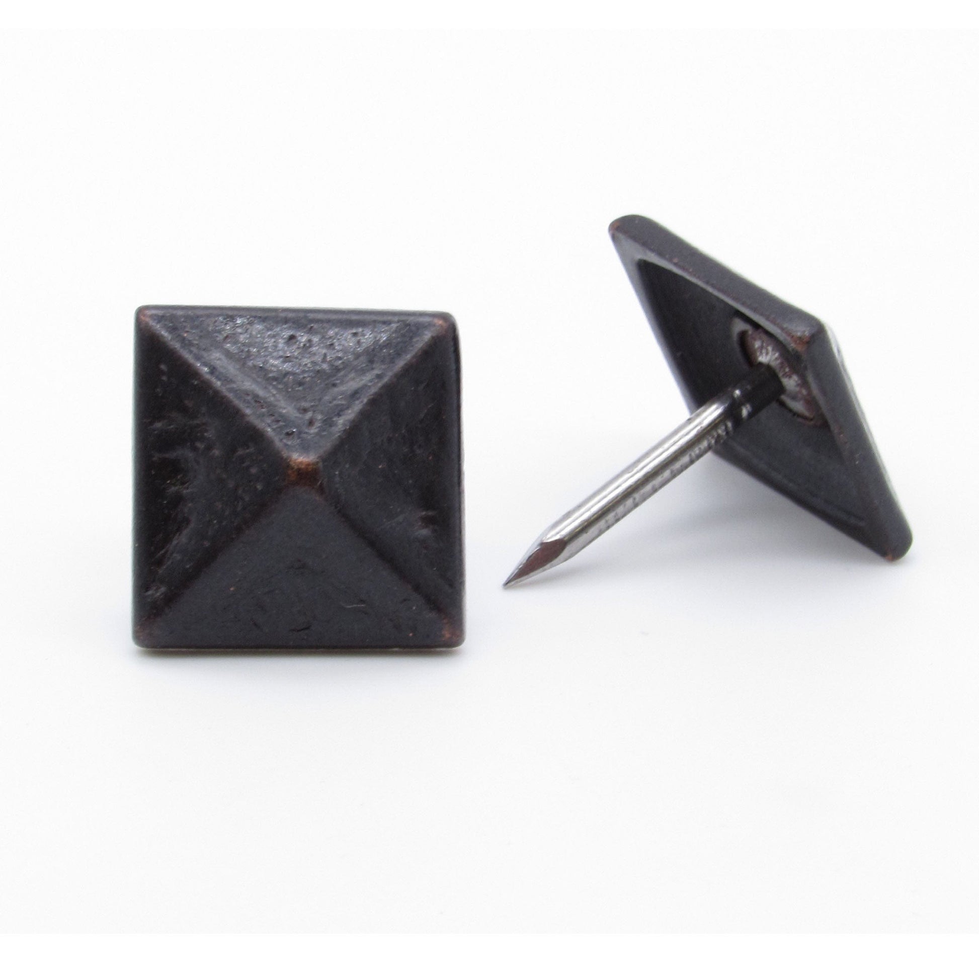 Square 3/4" Pyramid Clavo Decorative Nail, 4-Pack, Oil Rubbe alt 0