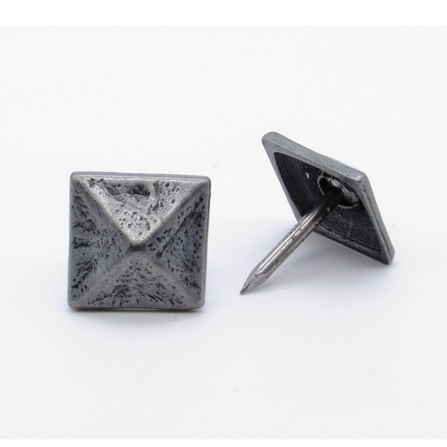 Square 3/4" Pyramid Clavo Decorative Nail, 4-Pack, Pewter Ox alt 0