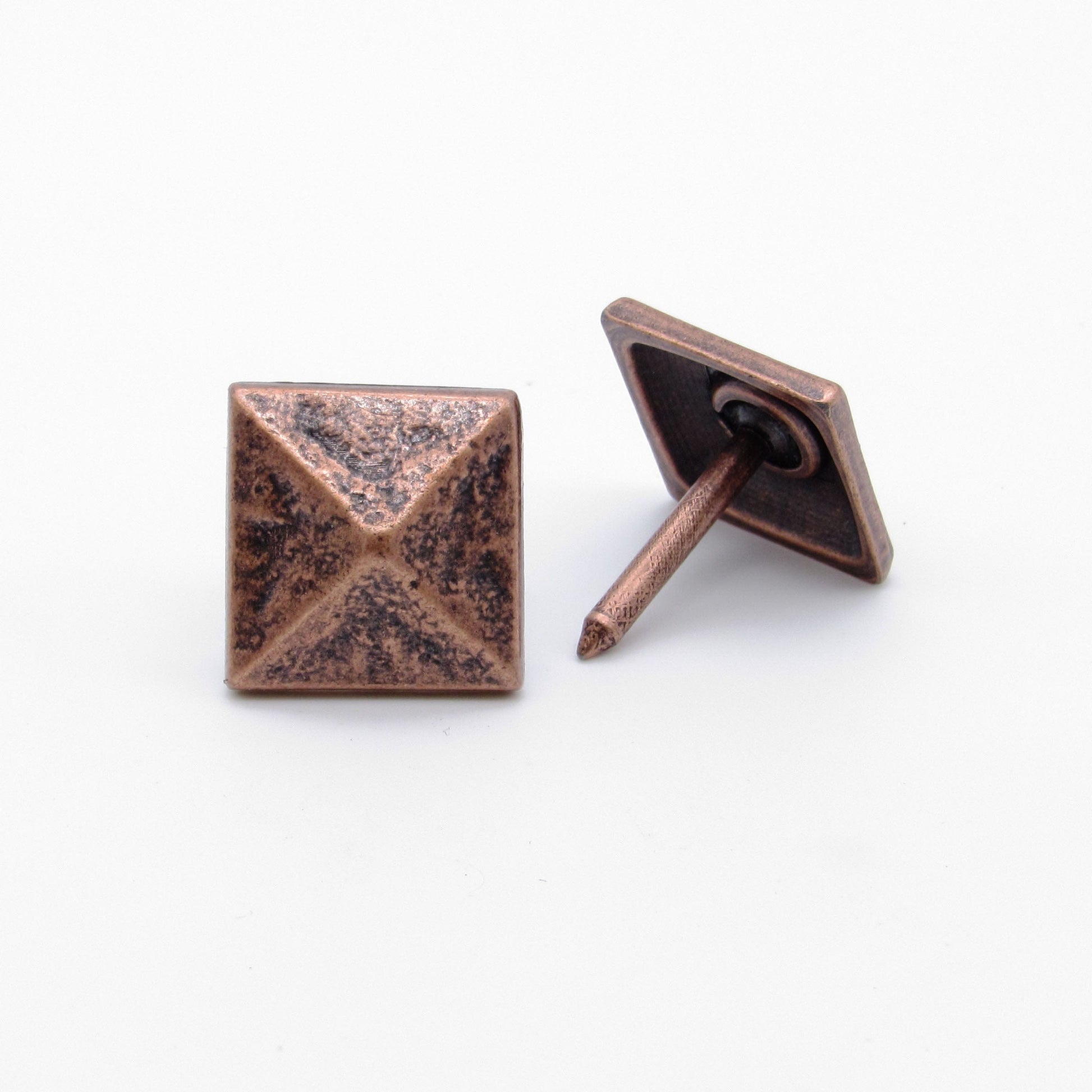 Square 3/4" Pyramid Clavo Decorative Nail, 4-Pack, Copper Ox alt 0
