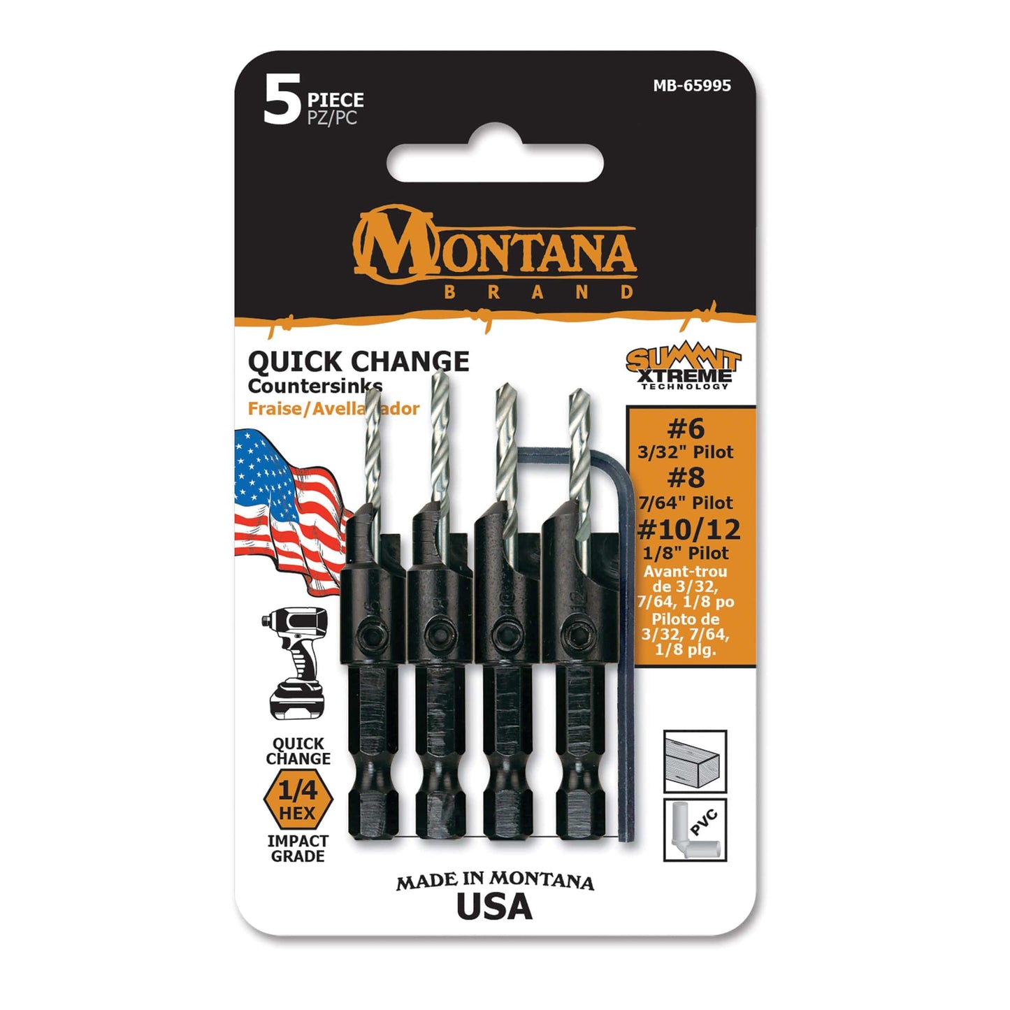 Power Groove Countersinks - 5 Piece alt 0