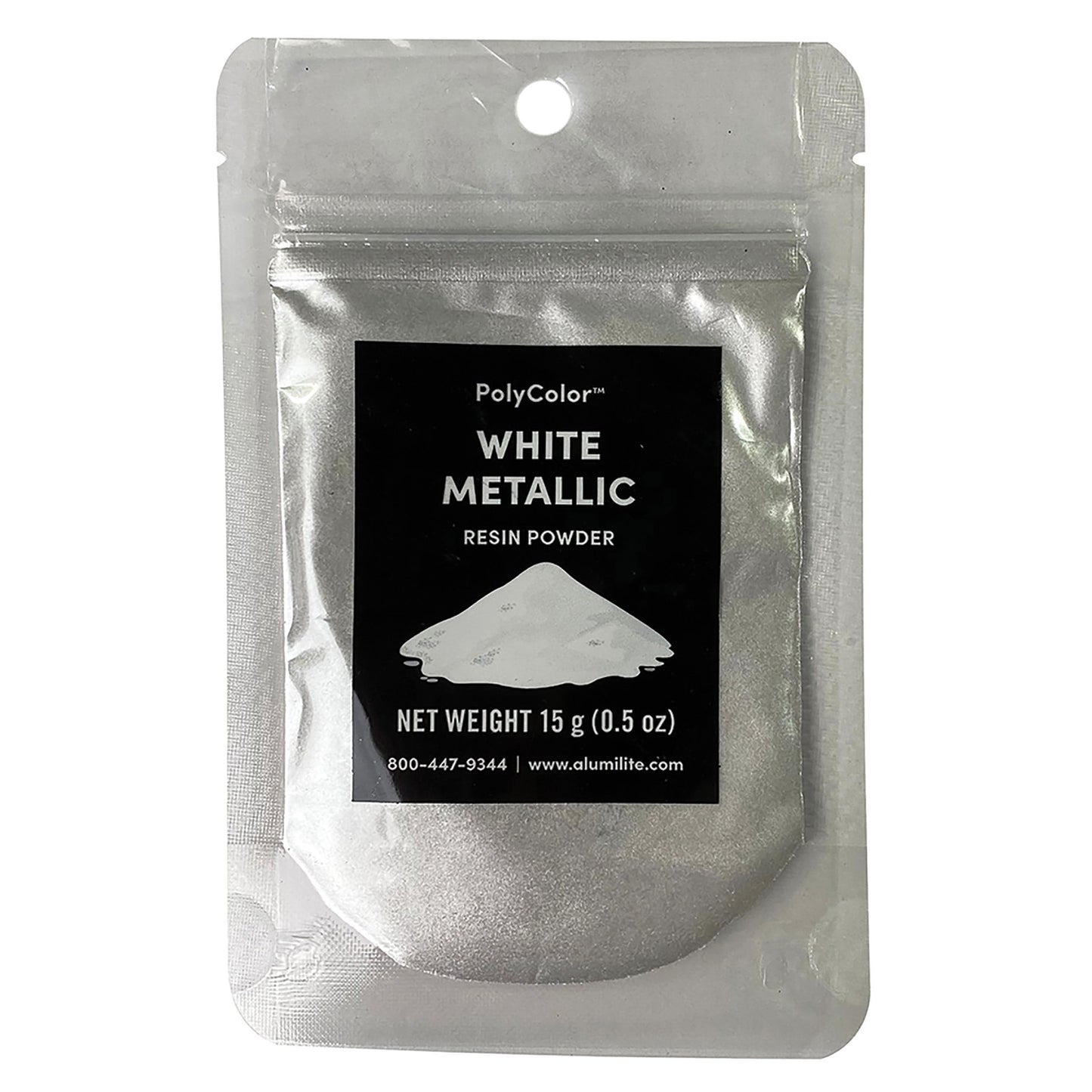 PolyColor Resin Powder White Metallic 15-Gram alt 0