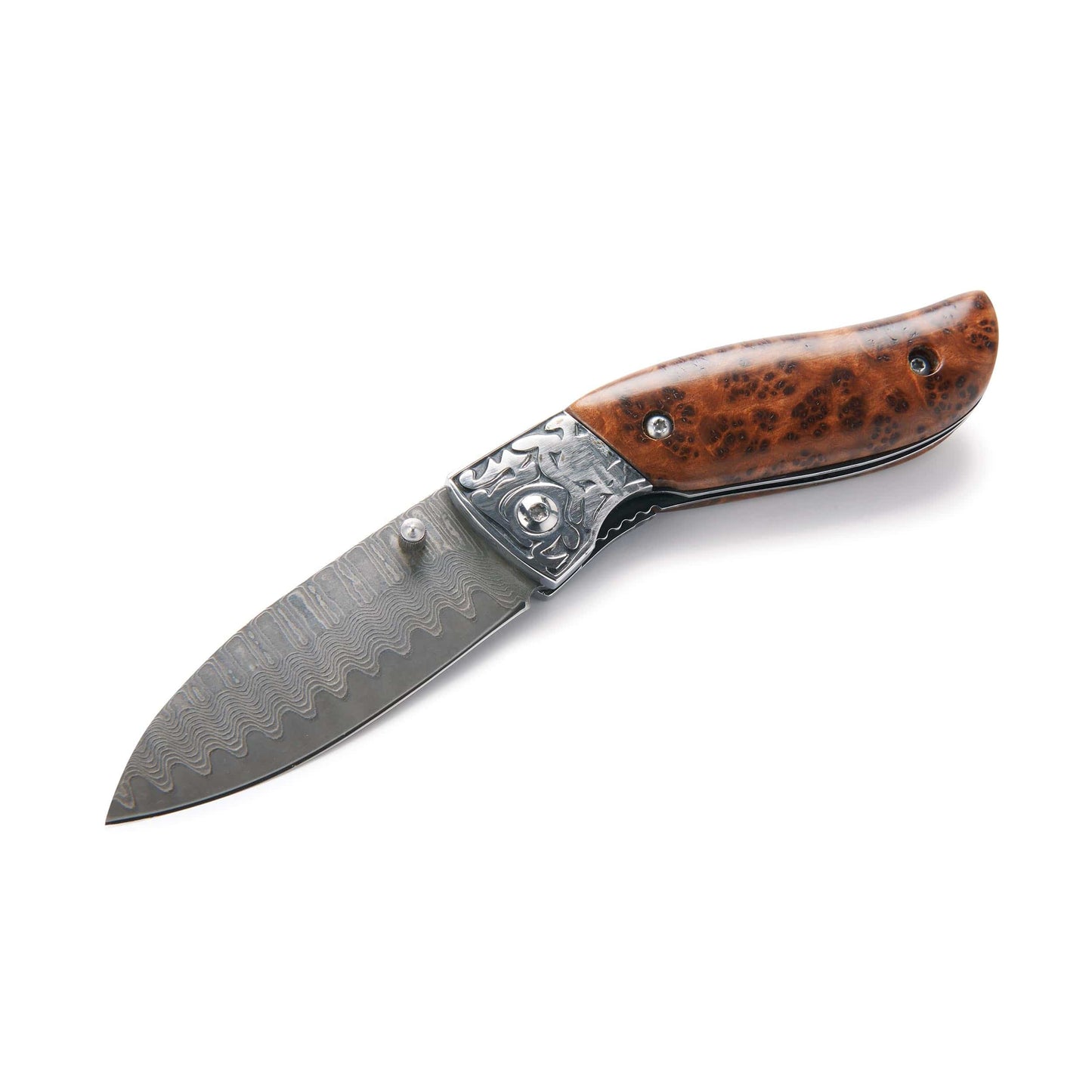 Fox 93 Pocketknife for Hunting and Fishing - 6" - Damascus - Unfinished Kit alt 0