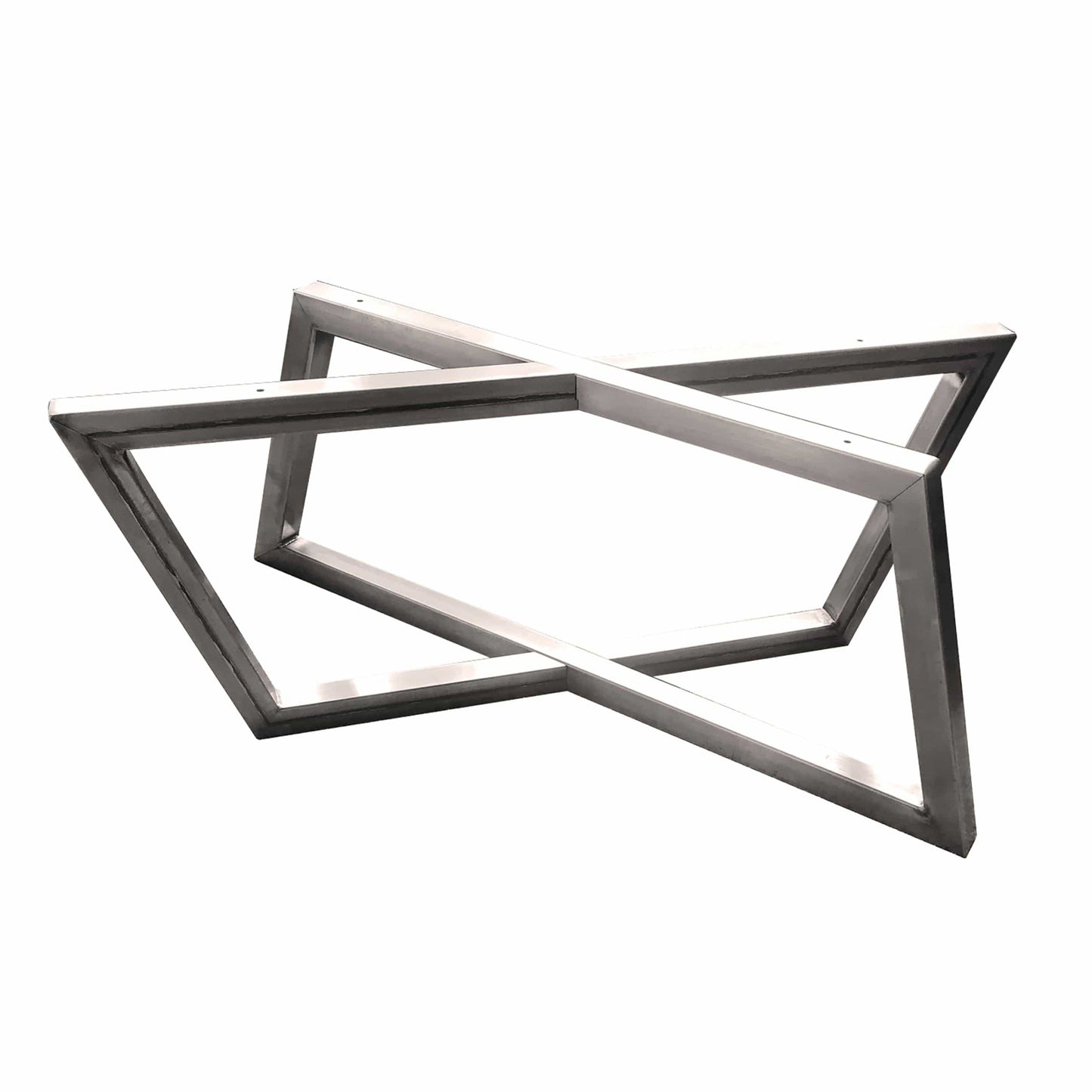 Rhombus Slab Leg Set 15.5" High Raw Steel alt 5