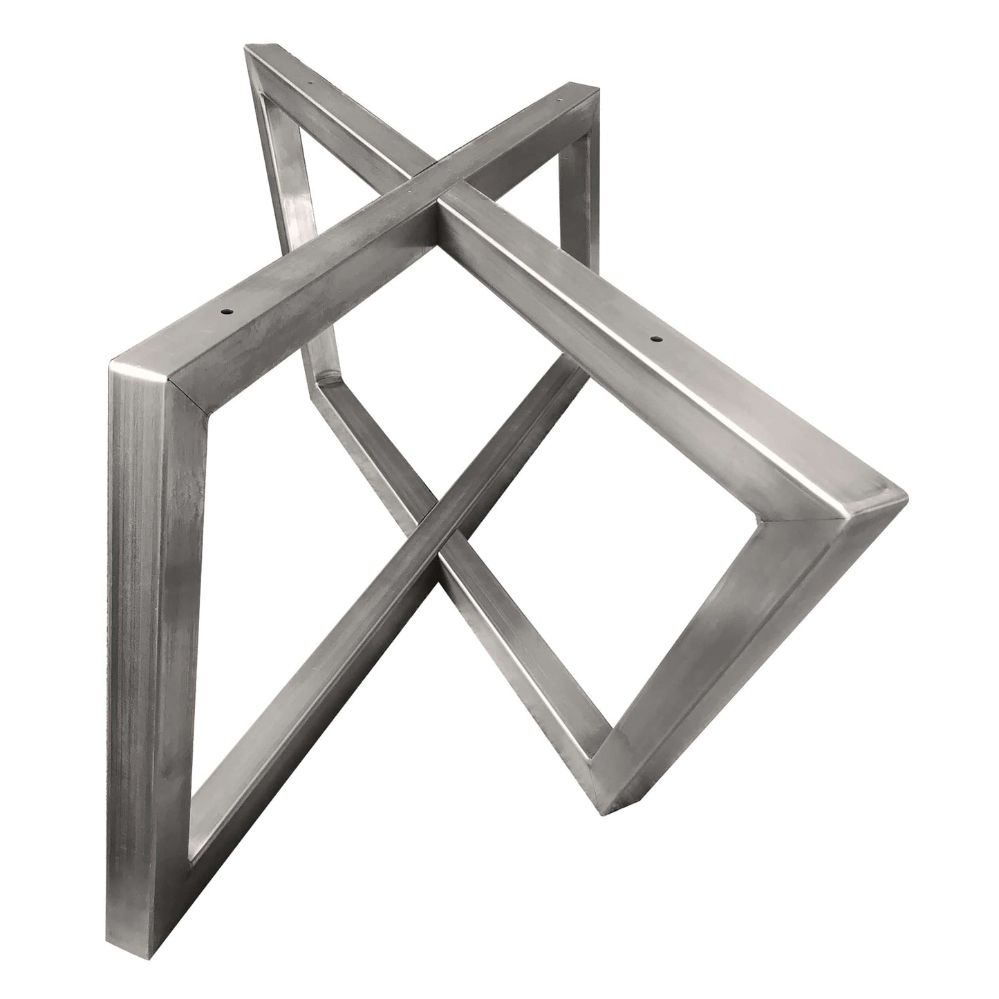 Rhombus Slab Leg Set 15.5" High Raw Steel alt 5