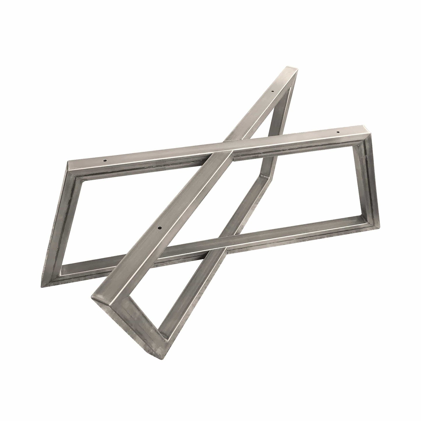 Rhombus Slab Leg Set 15.5" High Raw Steel alt 5