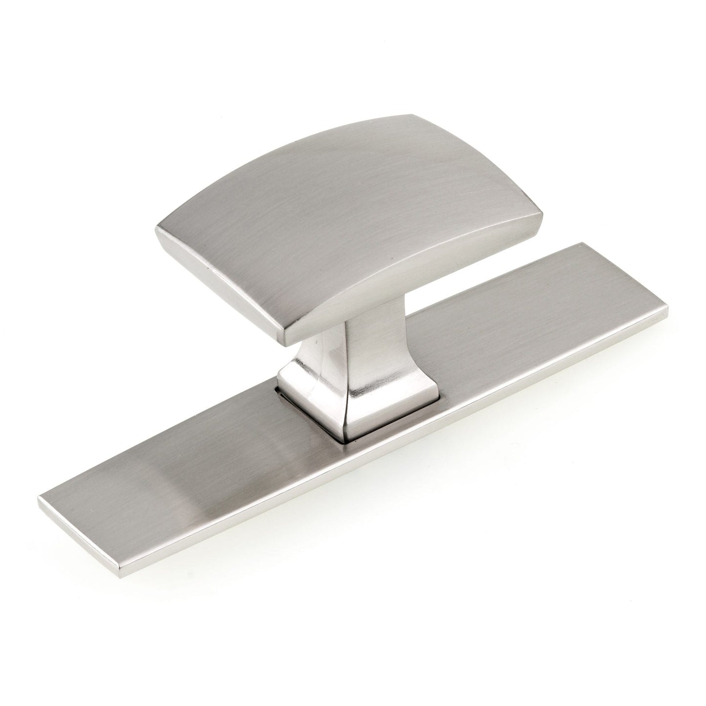 Contemporary Knob, 3-17/32" x 1-7/32", Brushed Nickel alt 0