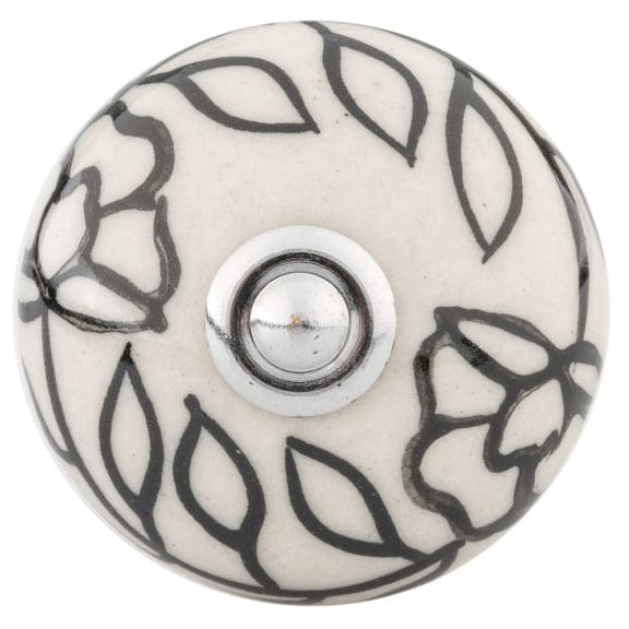 Eclectic Knob, 1-9/16" D, Almond, Black, Chrome alt 0