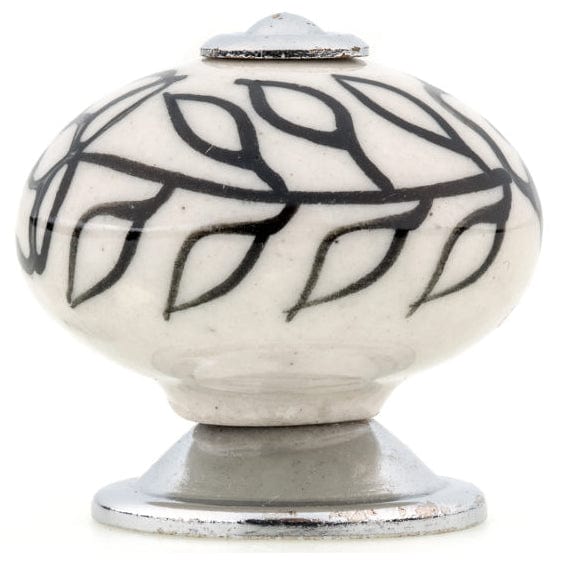 Eclectic Knob, 1-9/16" D, Almond, Black, Chrome alt 0
