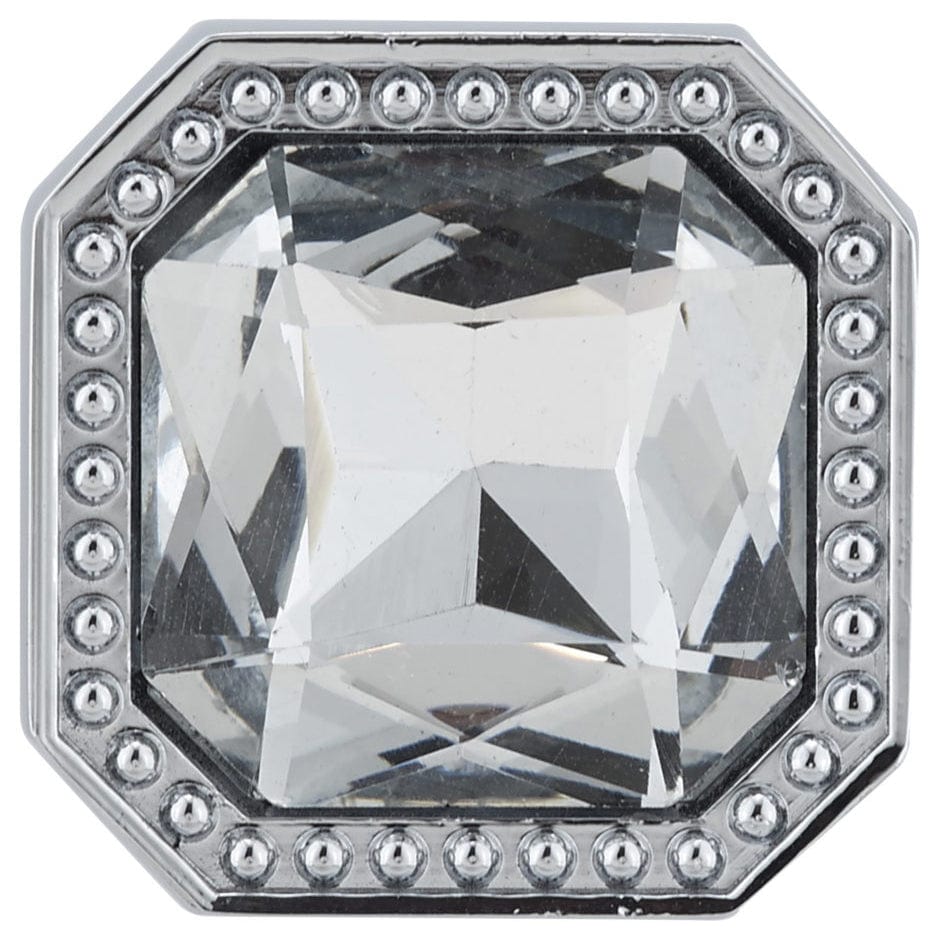Contemporary Knob, 1-1/4" x 1-1/4", Chrome, Crystal alt 0