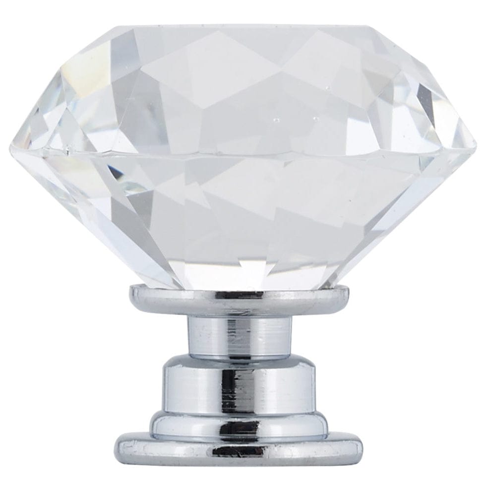 Contemporary Knob, 1-3/16" D, Chrome, Clear alt 0