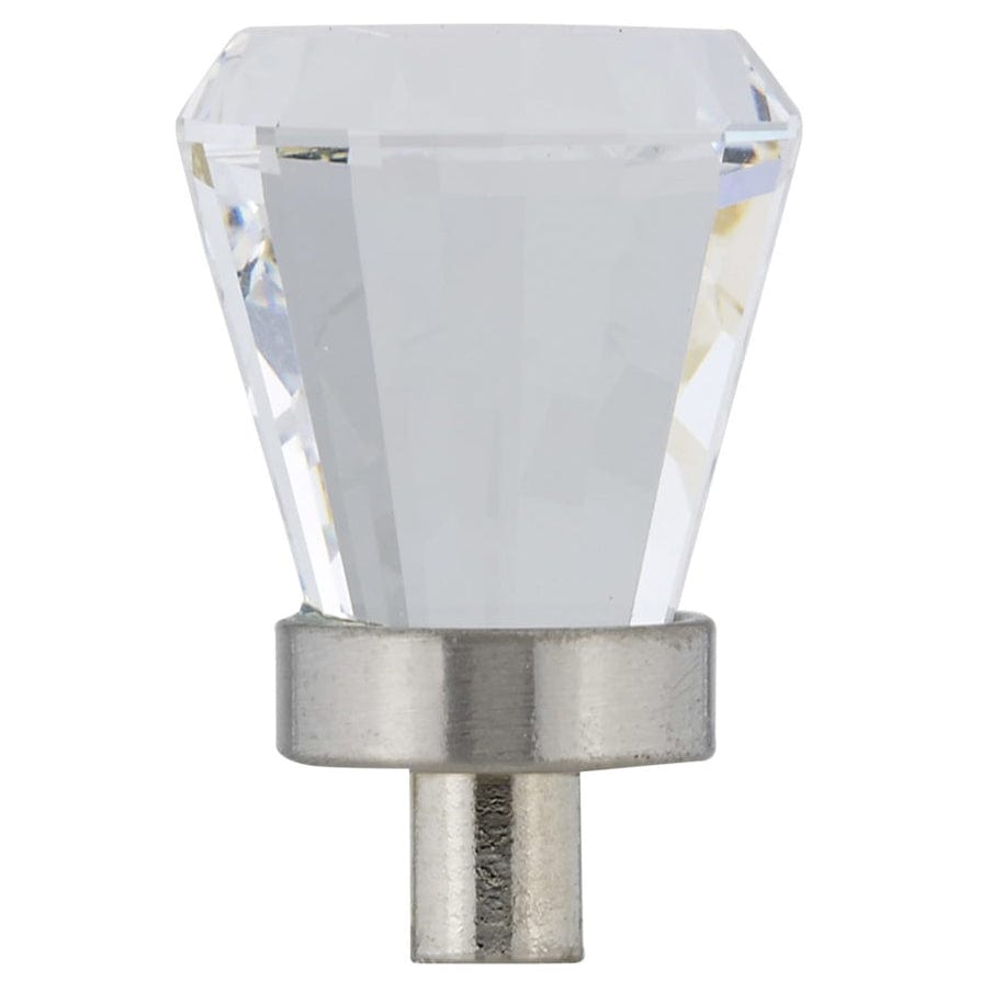 Traditional Knob, 3/4" D, Clear, Brushed Nickel alt 0
