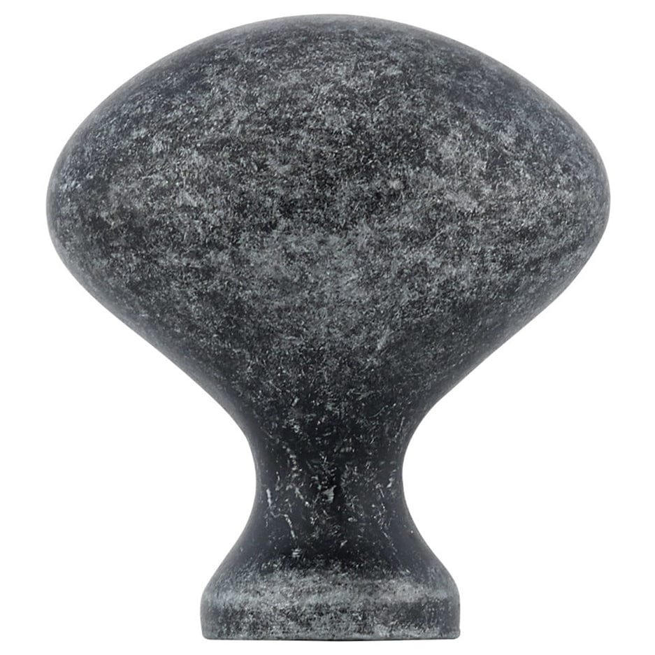 Traditional Knob, 1-3/16" x 25/32", Natural Iron alt 0