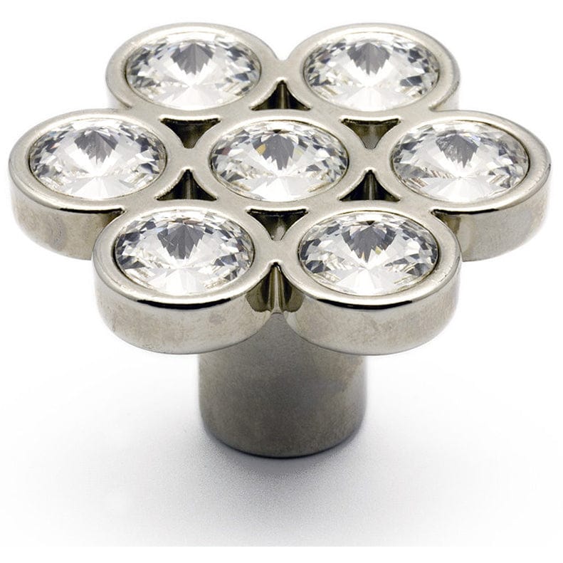 Contemporary Knob, 1-7/8" x 1-23/32", Clear, Chrome alt 0