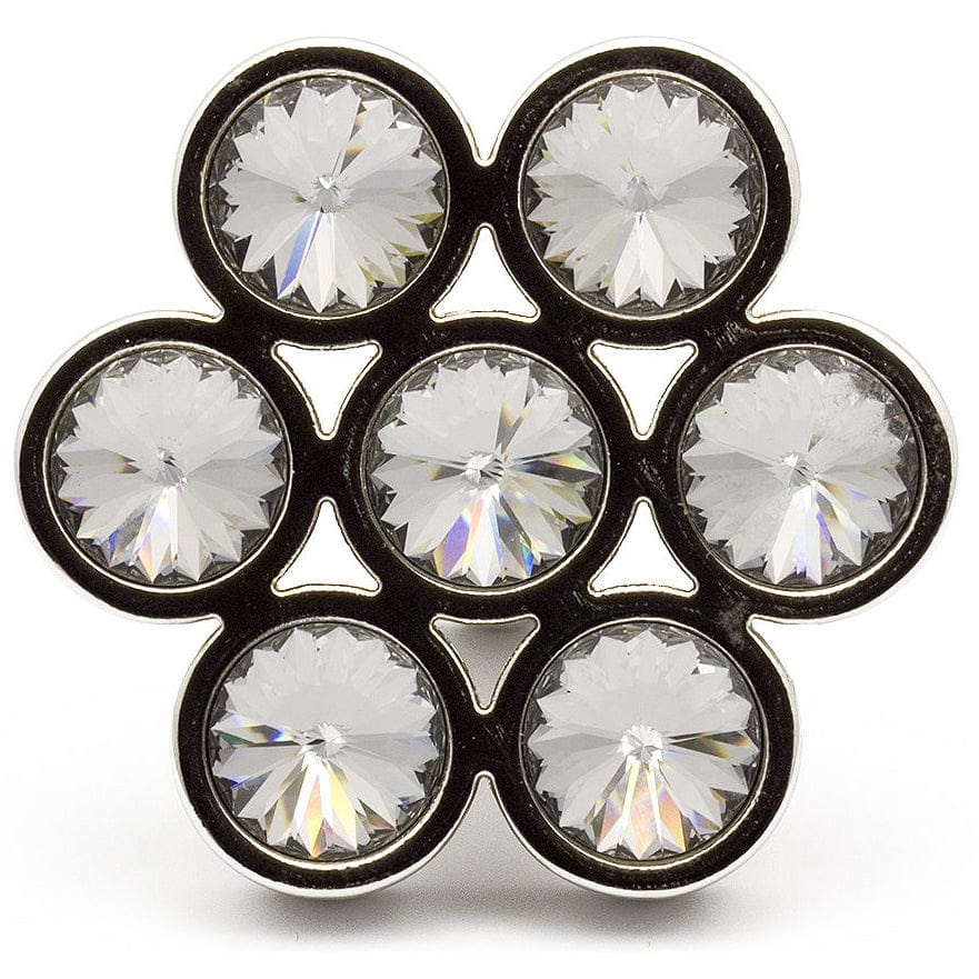 Contemporary Knob, 1-7/8" x 1-23/32", Clear, Chrome alt 0