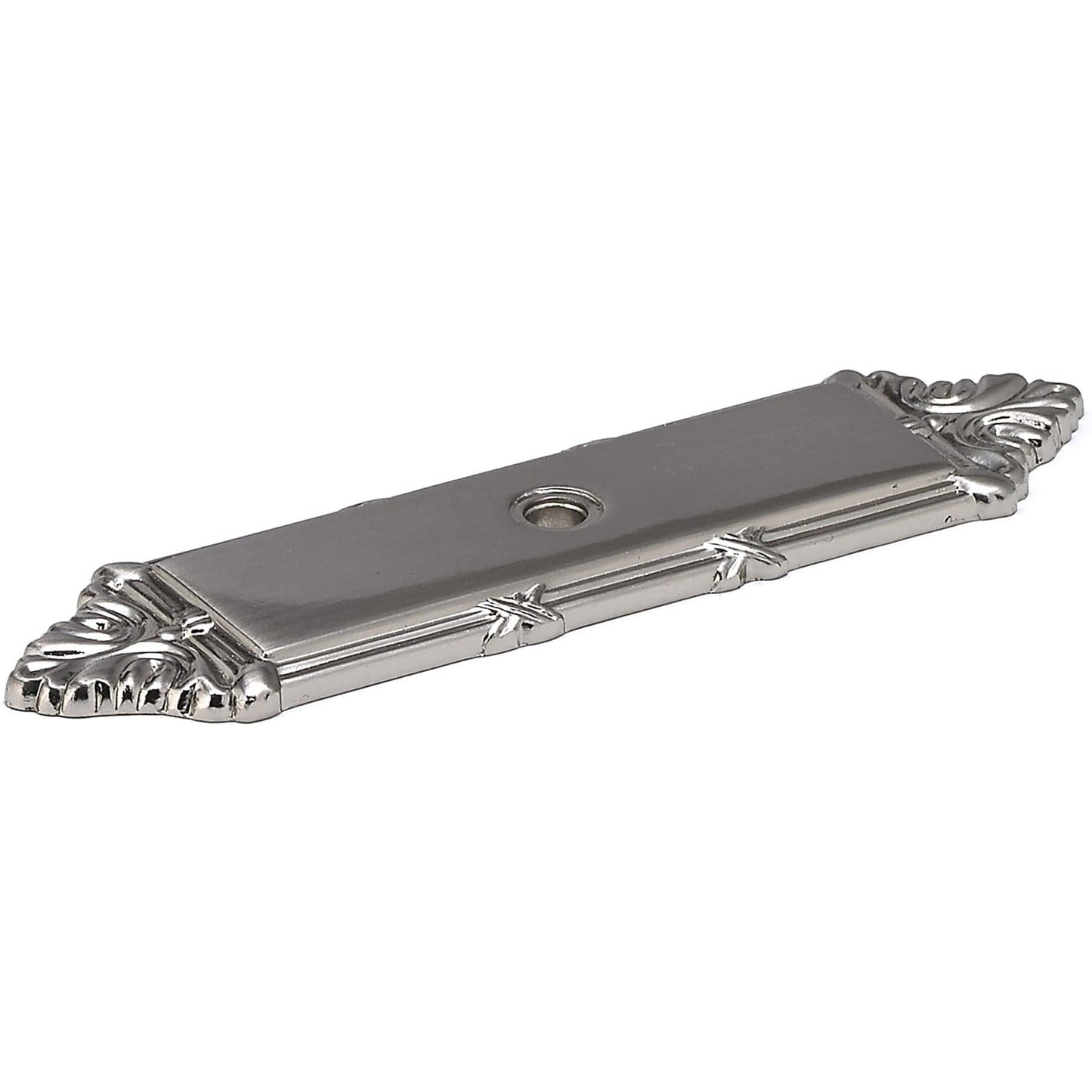 Traditional Backplate for Knob, 4-3/16" x 1-3/32", Brushed Nickel alt 0