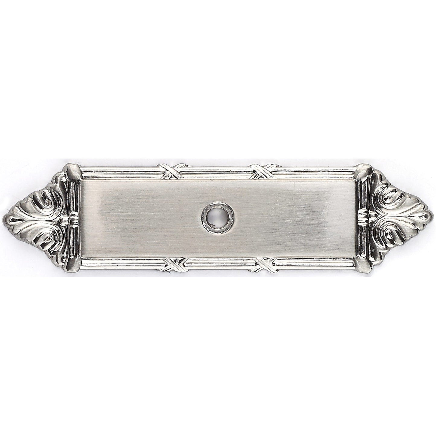 Traditional Backplate for Knob, 4-3/16" x 1-3/32", Brushed Nickel alt 0