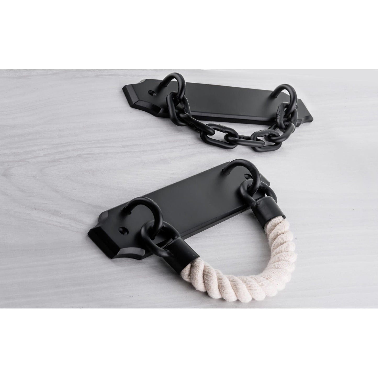 Eclectic Pull with Chain, 6-5/16" Center-to-Center, Matte Black alt 0