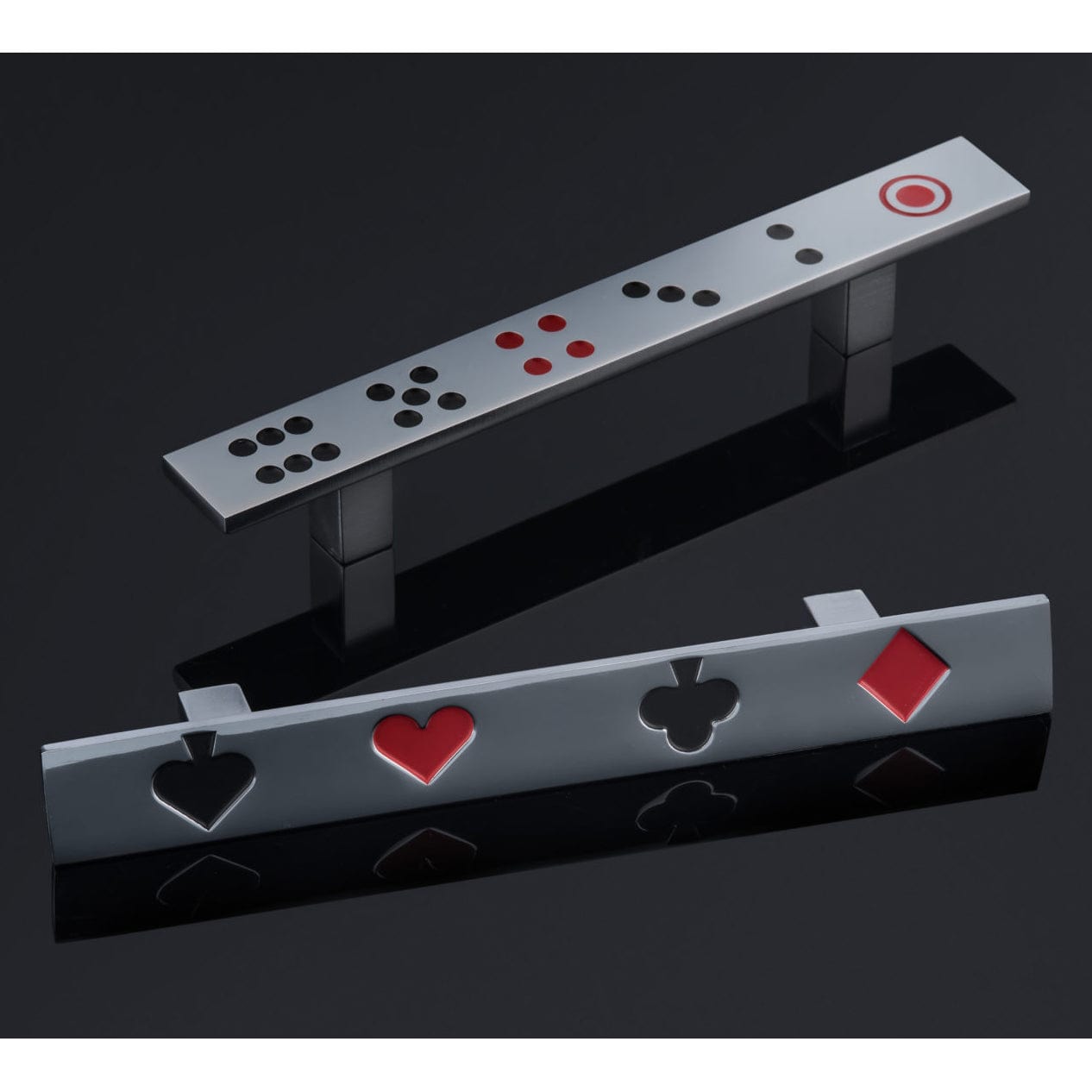 Eclectic Pull, 3-3/4" Center-to-Center, Chrome, Card Game alt 0