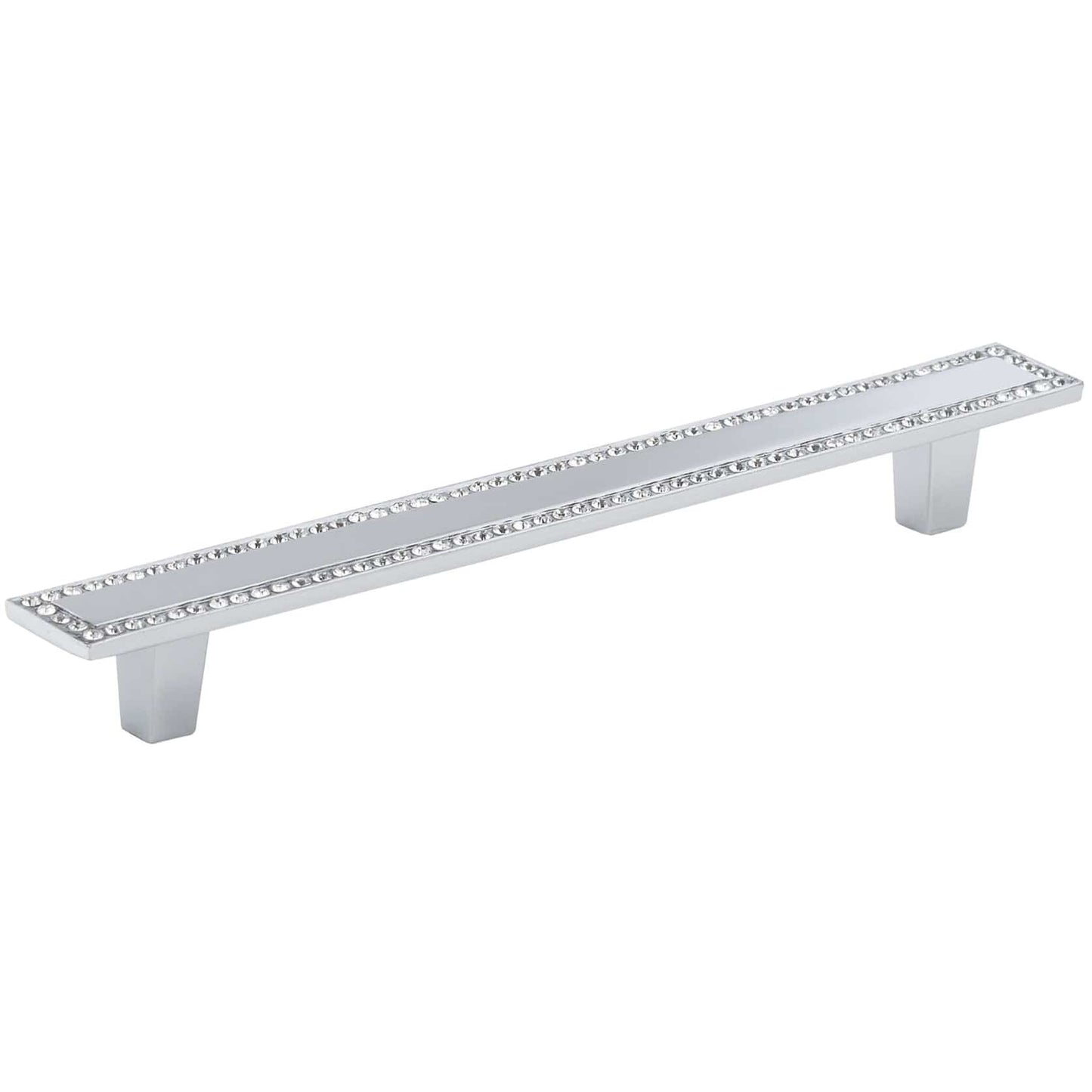 Contemporary Pull, 5-1/16" Center-to-Center, Chrome, Crystal alt 0
