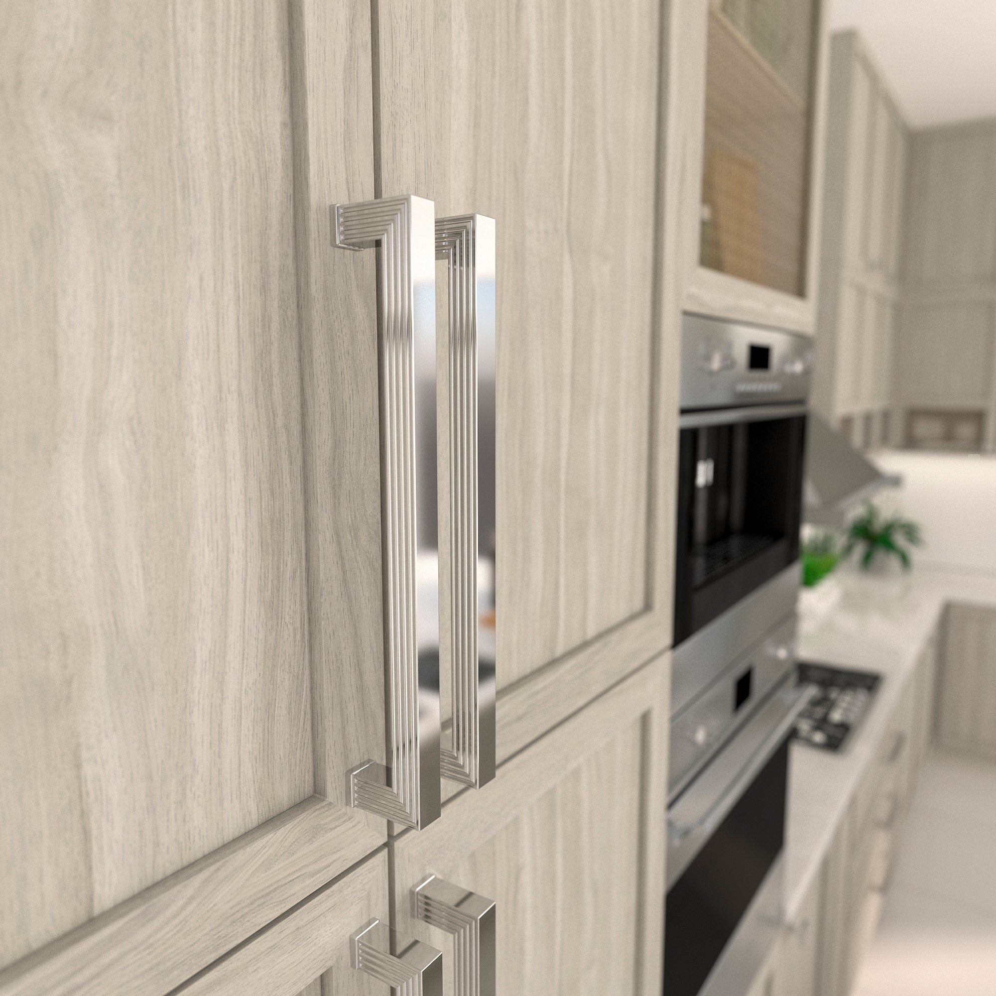 Transitional Pull, 12-5/8" Center-to-Center, Chrome alt 0