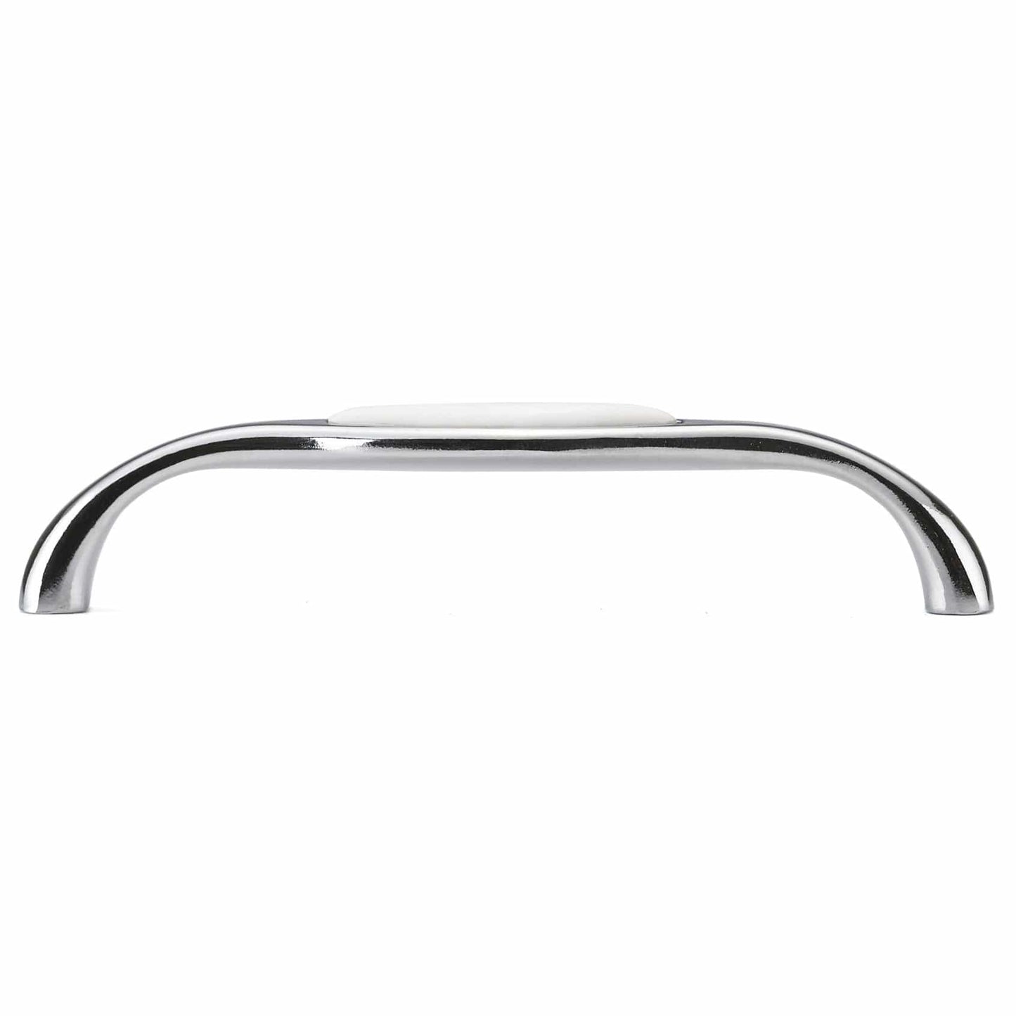 Traditional Pull, 5-1/16" Center-to-Center, Chrome, White alt 0