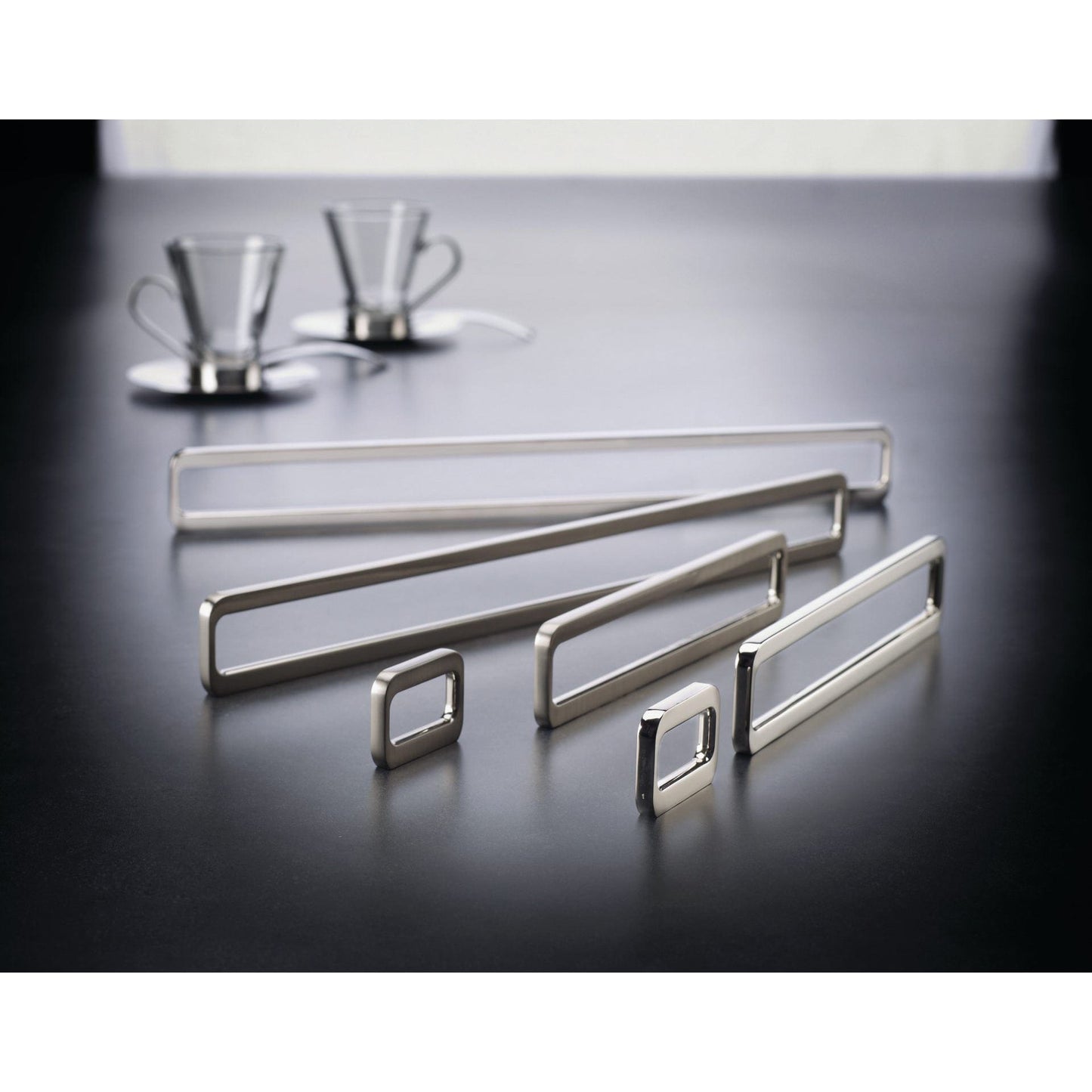 Contemporary Pull, 3-3/4" to 6-5/16" Center-to-Center, Brushed Nickel alt 0