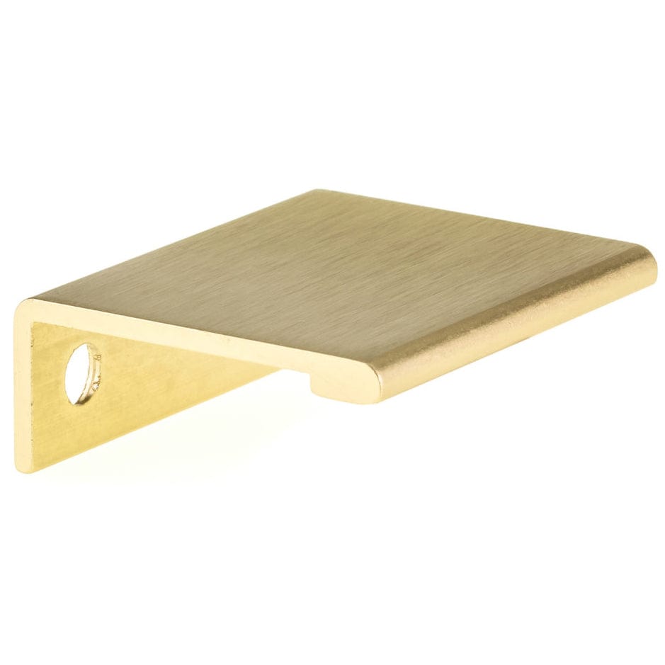 Contemporary Edge Pull, 1-5/16" Center-to-Center, Satin Gold alt 0