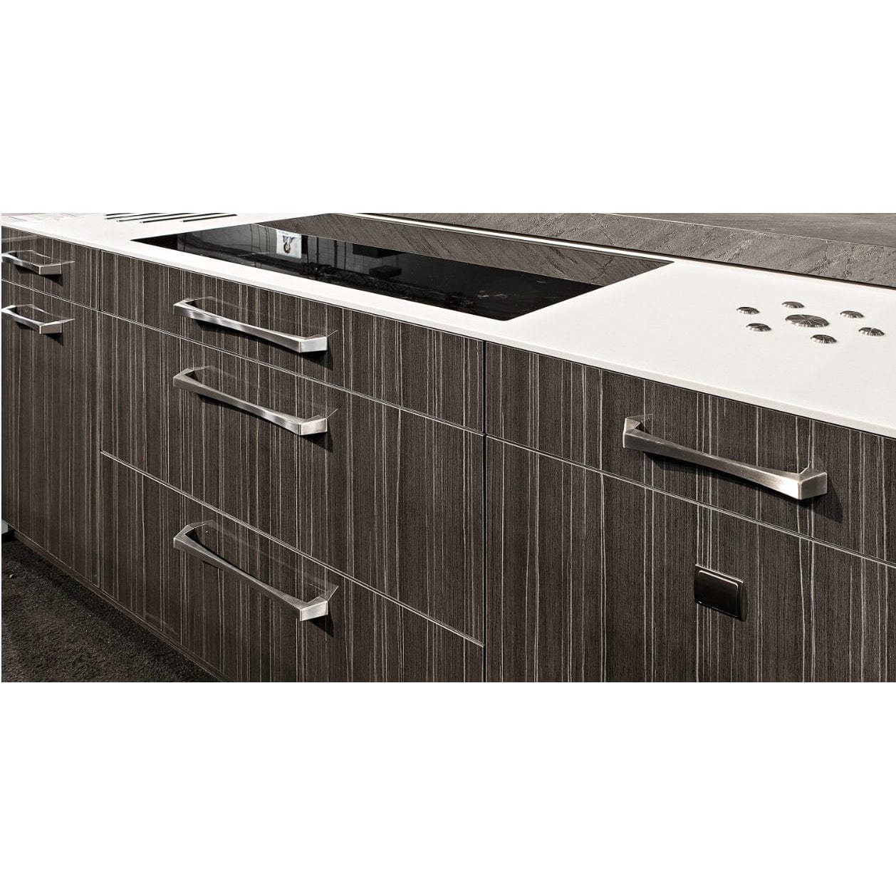 Contemporary Pull, 12-5/8" Center-to-Center, Brushed Nickel alt 0