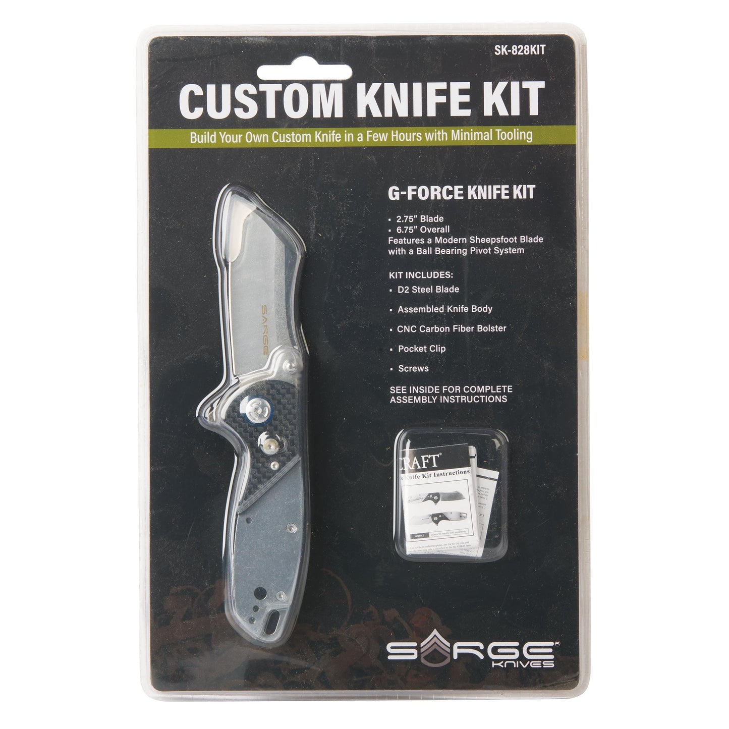 G-Force Dynamic Lock Folder Knife - 6-3/4" - Unfinished Kit alt 0