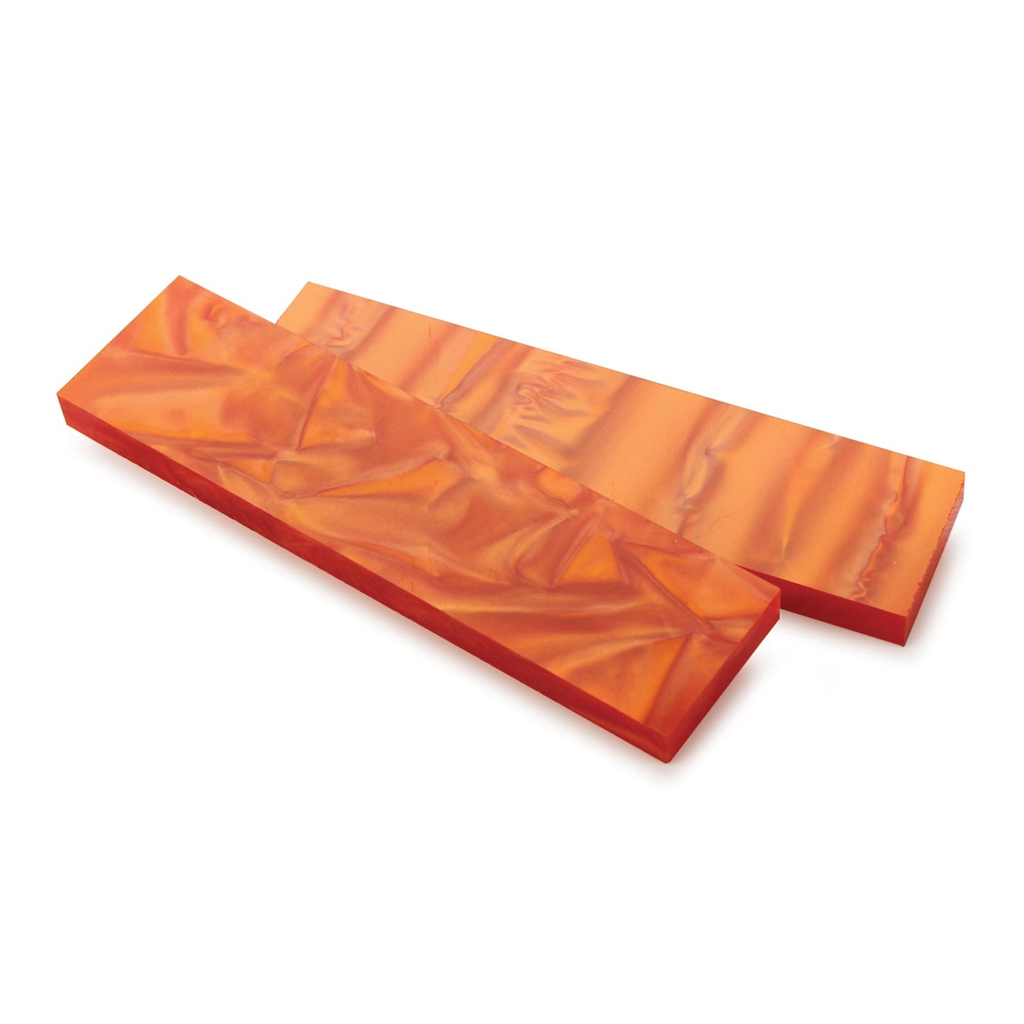 Acrylic Knife Scales - 3/8" x 1-1/2" x 6" - Atomic Orange - Pair alt 0
