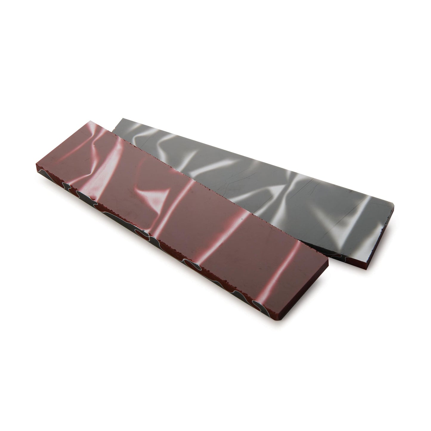 Acrylic Knife Scales - 15/64" x 1-1/2" x 6" - Maroon & Gray - Pair alt 0