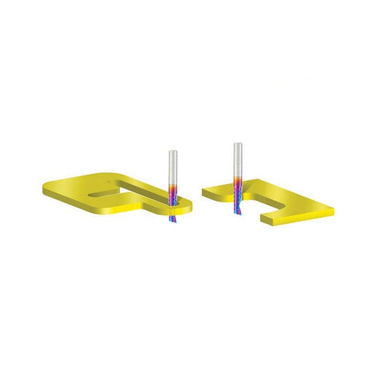 51504-K Spiral O Single Flute Plastic Cutting Down-Cut Mirror Finish CNC Router Bit 1/4"D 3/4"CH 1/4"SH 2"OL alt 0