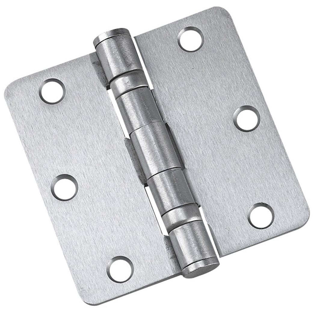 3-1/2" (89 mm) Full Mortise Ball Bearing Butt Hinge 1/4" Rad alt 0