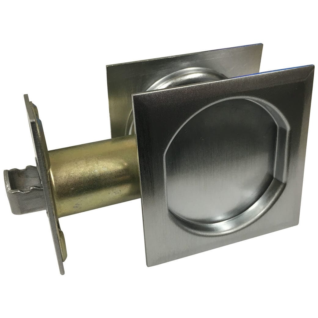 2-7/16" (62 mm) Pocket Door Pull Square Brushed Chrome Passage alt 0
