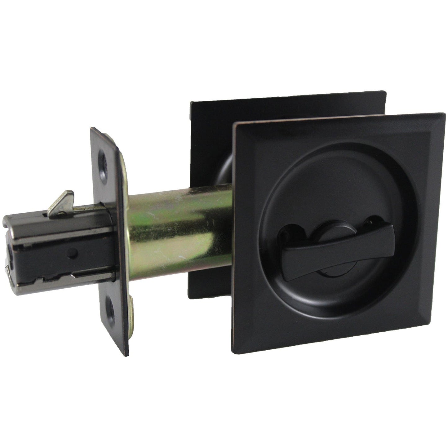 2-7/16" (62 mm) Pocket Door Pull Square Chrome Privacy alt 0