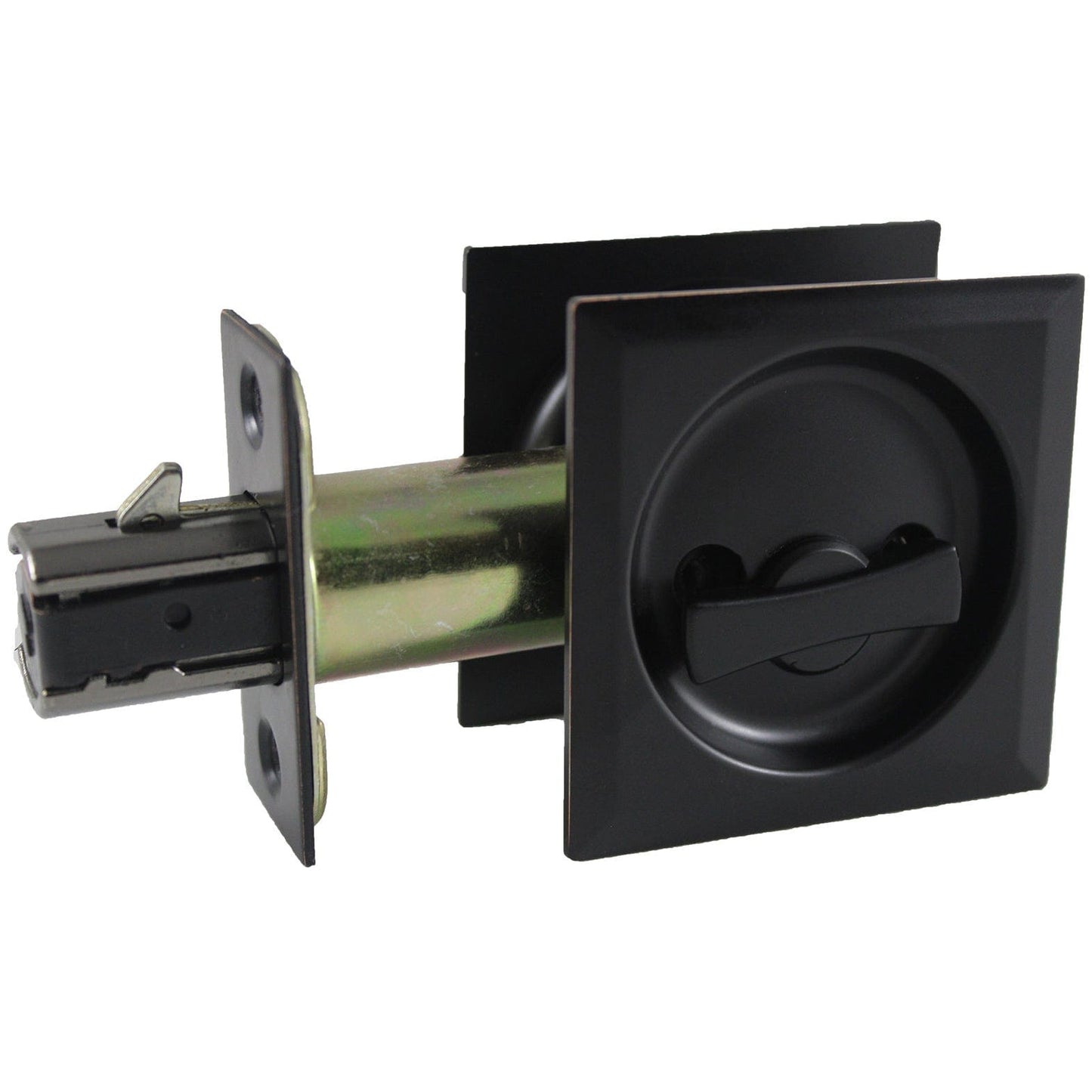 2-7/16" (62 mm) Pocket Door Pull Square Brushed Nickel Privacy alt 0