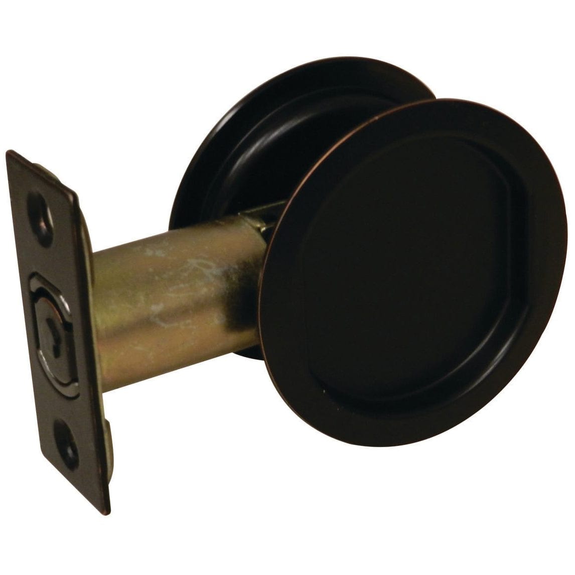 2-7/16" (62 mm) Pocket Door Pull Round Oil-Rubbed Bronze Passage alt 0