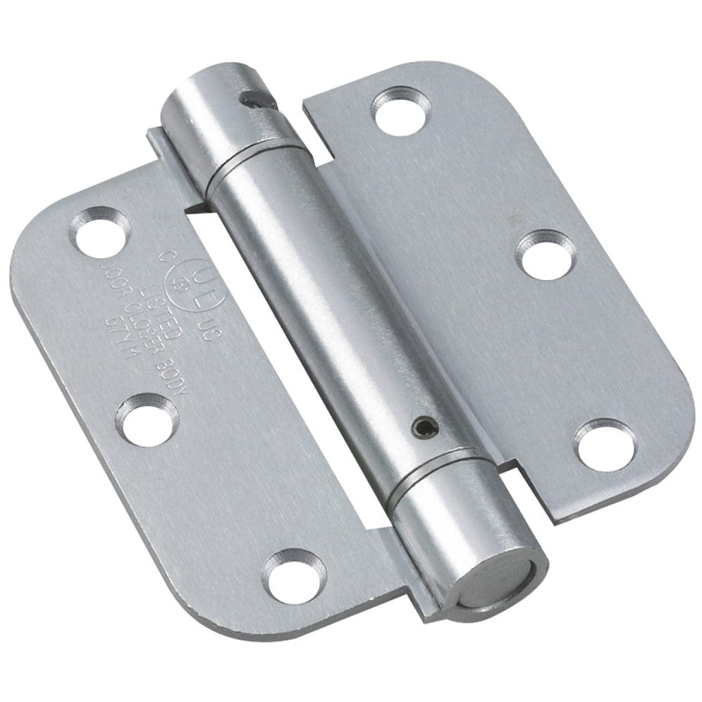 3-1/2" Full Mortise Adjustable Spring Hinge Brushed Chrome 5 alt 0