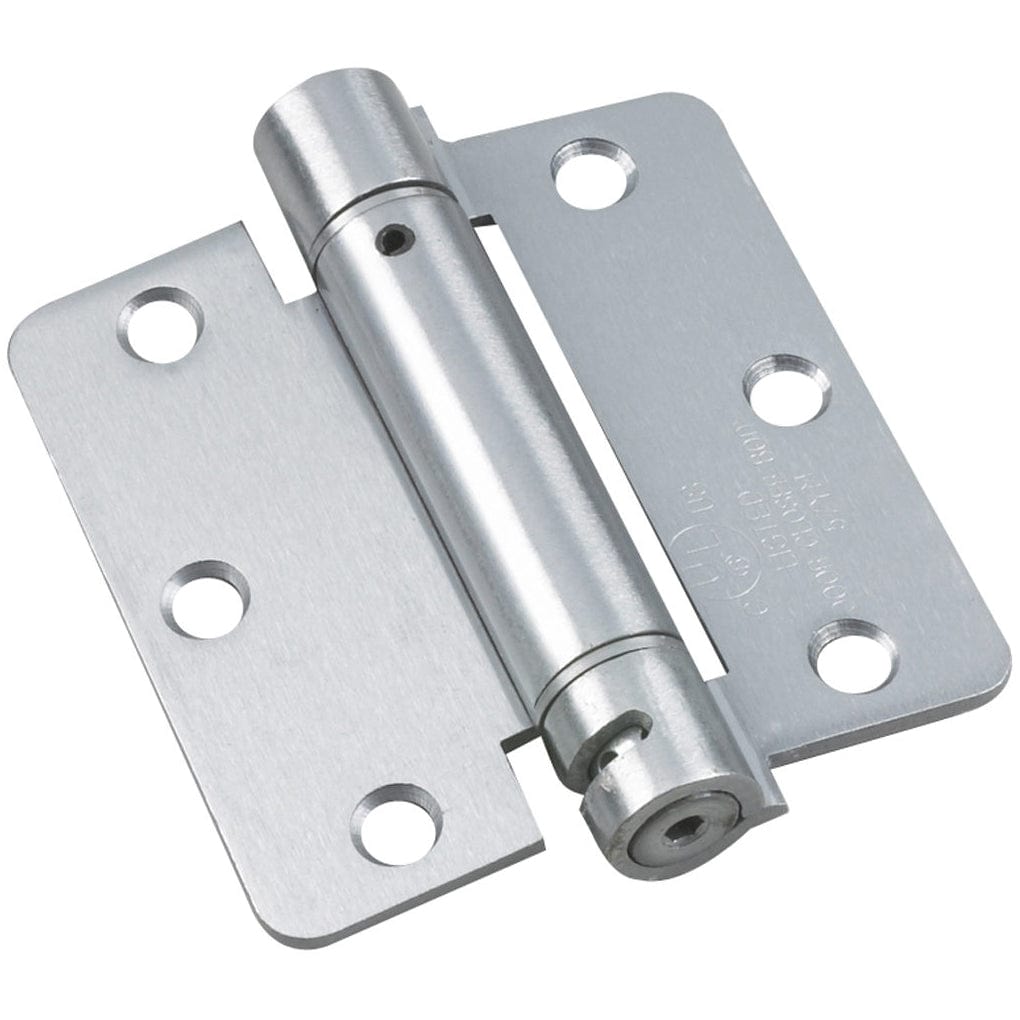 3-1/2" Full Mortise Adjustable Spring Hinge Brushed Chrome 1 alt 0