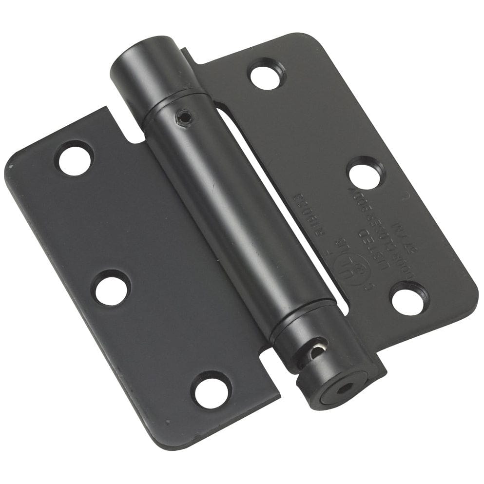 3-1/2" Full Mortise Adjustable Spring Hinge Flat Black 1/4" alt 0