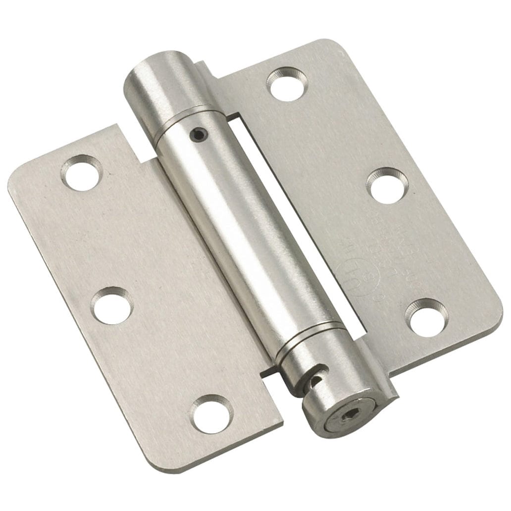 3-1/2" Full Mortise Adjustable Spring Hinge Brushed Nickel 1 alt 0