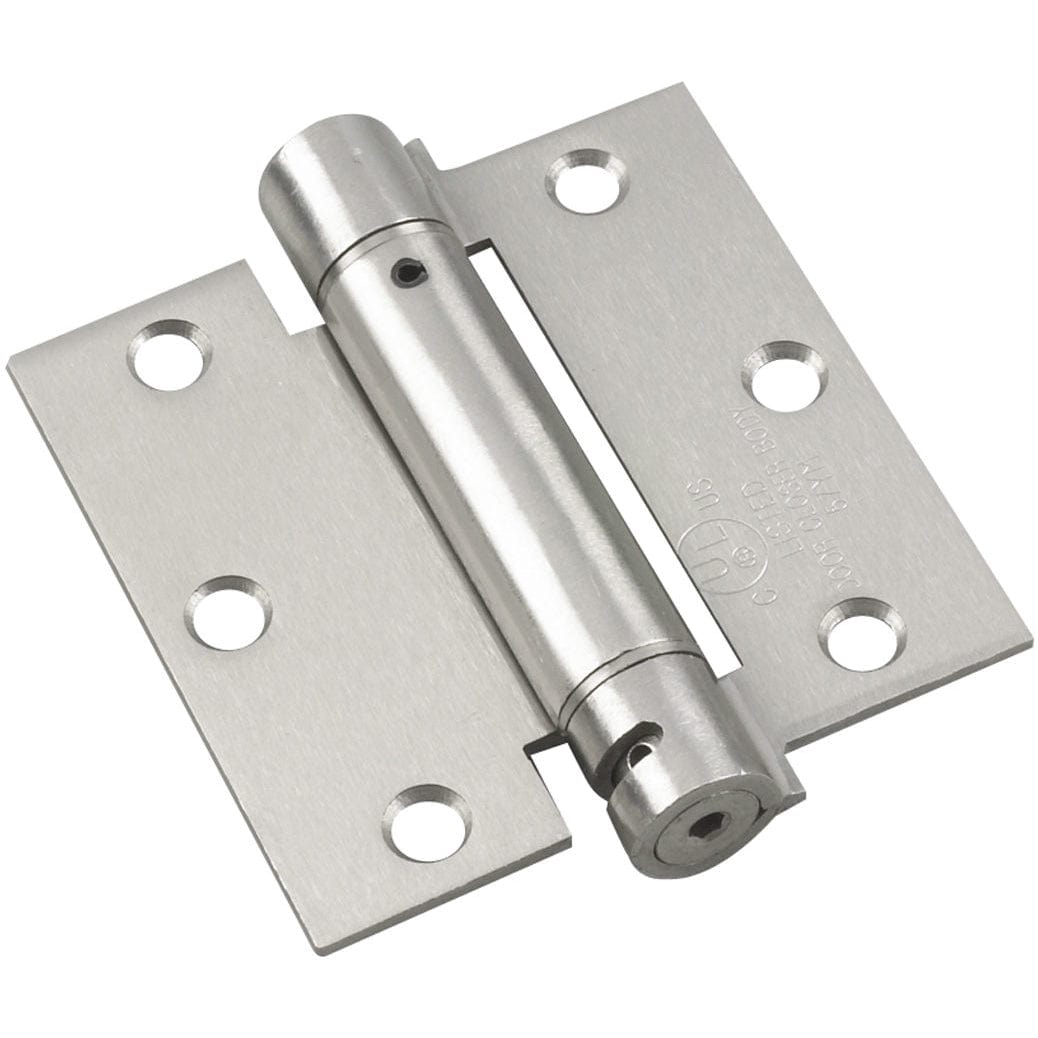 3-1/2" Full Mortise Adjustable Spring Hinge Brushed Chrome S alt 0