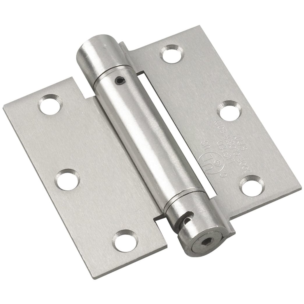 3-1/2" Full Mortise Adjustable Spring Hinge Brushed Nickel S alt 0